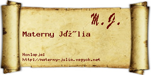 Materny Júlia névjegykártya