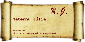 Materny Júlia névjegykártya